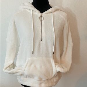 Cozy White Fleece Hoodie